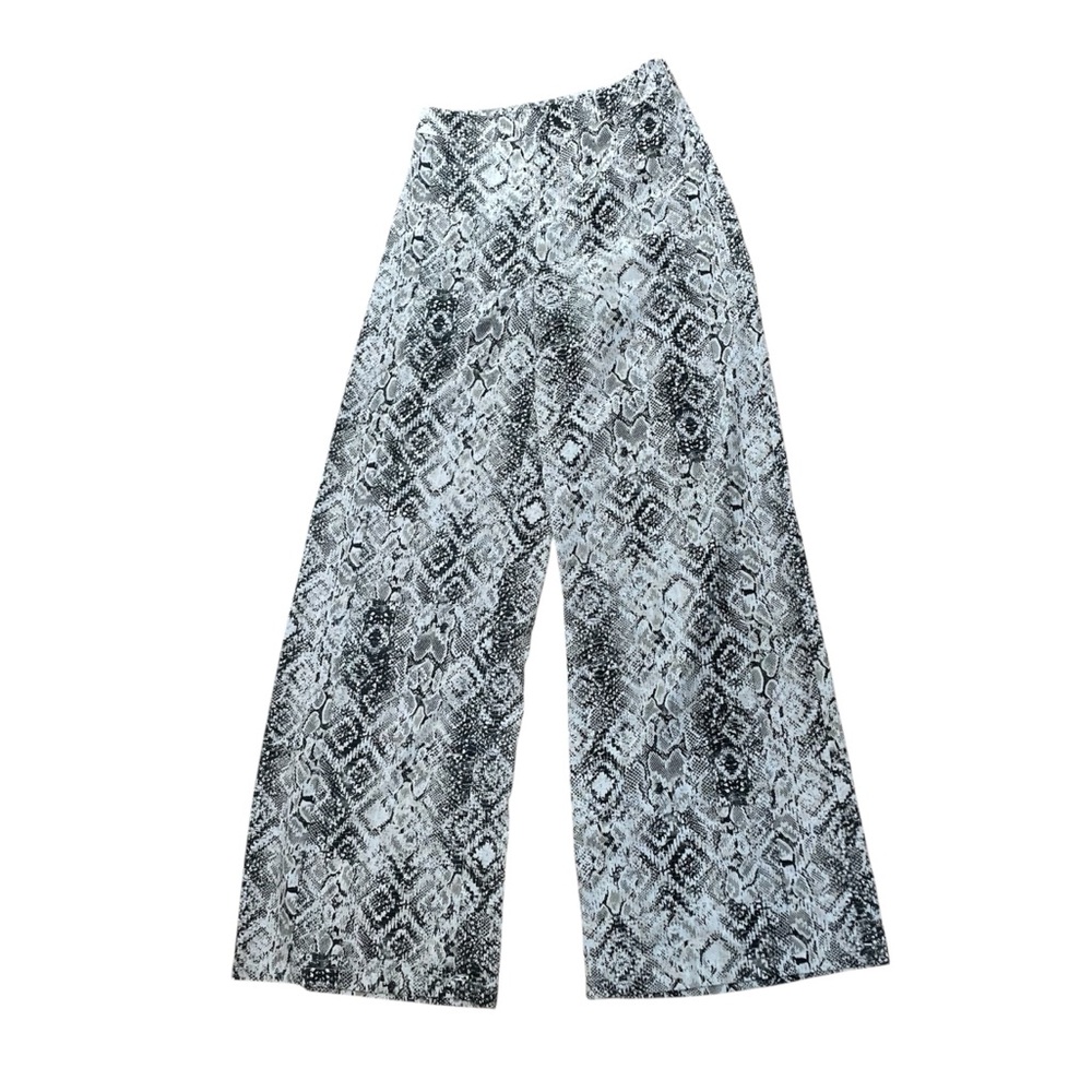 DO+BE Wide Leg Trousers Pants Snake Print SM Neutral Loose Business Contemporary